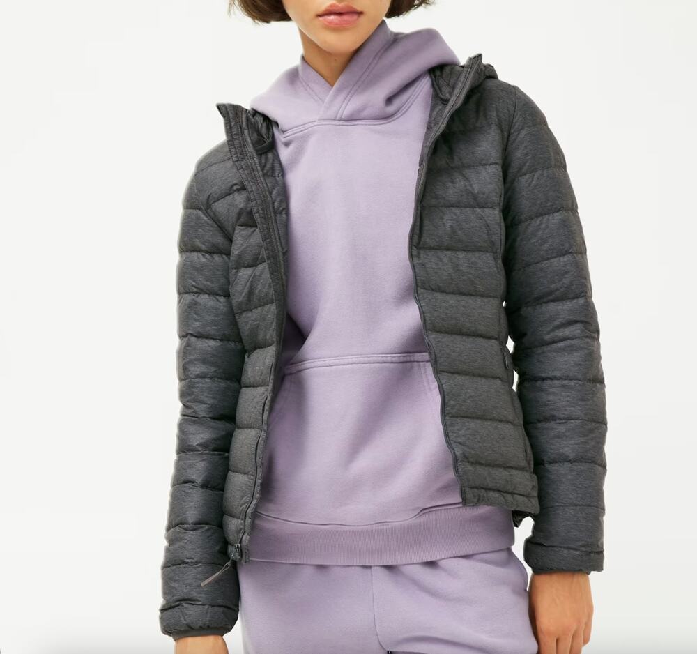 ARITZIA TNA Botanie Super Light Packable Puffer in Heather Black Size Medium